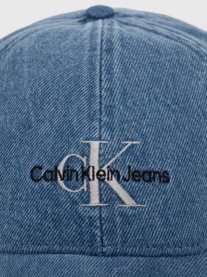 Czapka z daszkiem z nadrukiem Calvin Klein Jeans niebieska