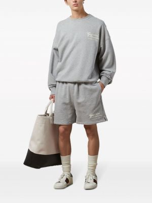 Shorts de sport brodeés en jersey Gucci gris