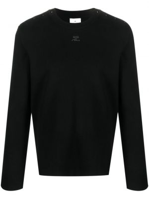 Плетен пуловер Courreges черно
