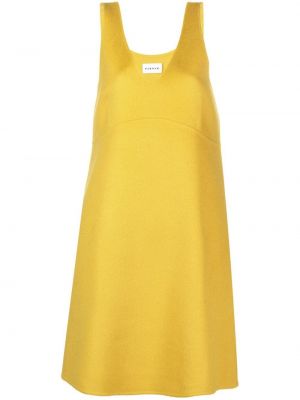 V-kaelusega villased traksidega kleit P.a.r.o.s.h. kollane