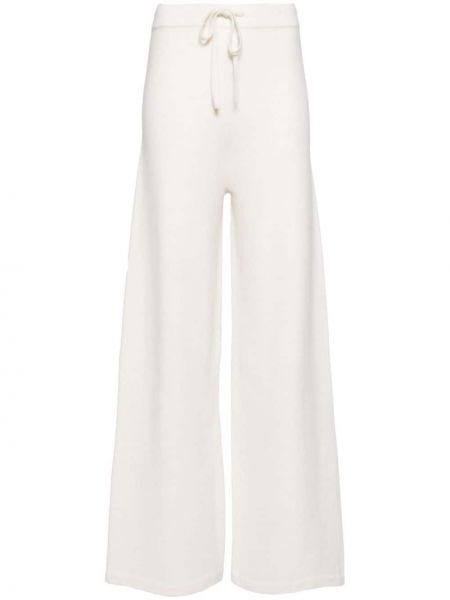 Pletene hlače bootcut Yves Salomon bijela
