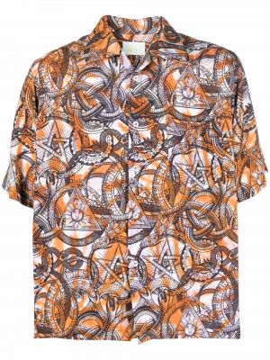 Hemd mit print Aries orange