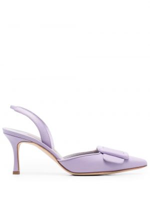 Slingback spenne stropper pumper Manolo Blahnik lilla