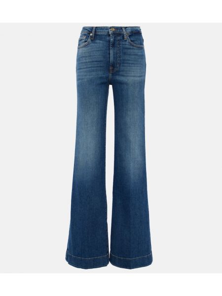 Hög midja flare jeans 7 For All Mankind blå