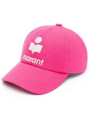 Siuvinėtas kepurė su snapeliu Isabel Marant rožinė