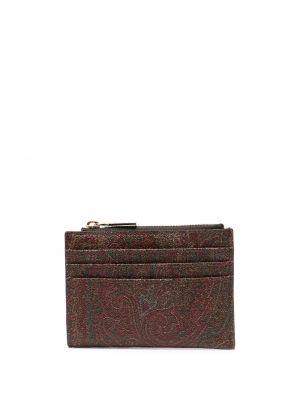 Peňaženka s potlačou s paisley vzorom Etro červená