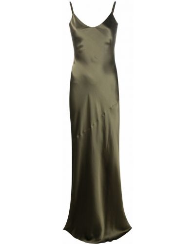 Платье с V-образным вырезом L’agence, зеленое