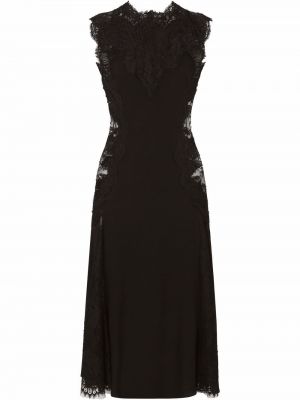 Миди рокля с дантела Dolce & Gabbana черно