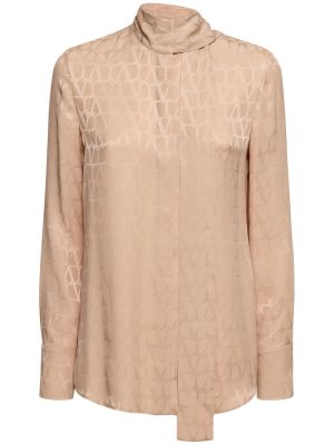 Camisa de seda de tejido jacquard Valentino