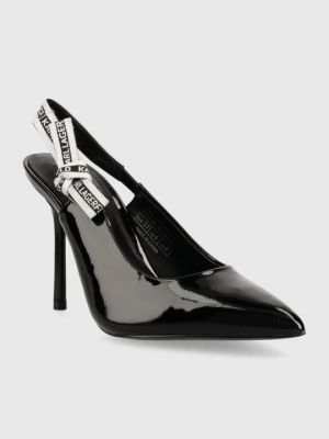 Кожаные туфли на каблуке на высоком каблуке Karl Lagerfeld черные