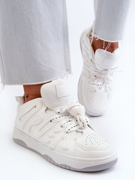 Δερμάτινα sneakers Kesi λευκό