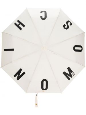 Parasol z nadrukiem Moschino biały