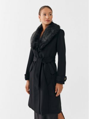 Vlnený priliehavý kabát Marciano Guess čierna