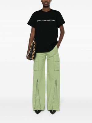 Křišťálové bavlněné tričko Stella Mccartney černé