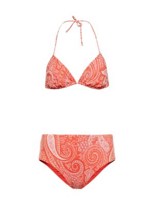 Bikini cu model paisley Etro portocaliu