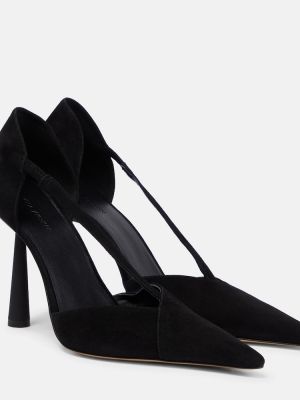Велурени полуотворени обувки Gia Borghini черно