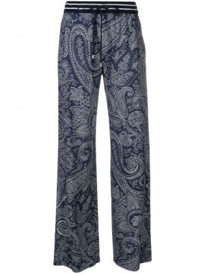 Kalhoty s potiskem s paisley potiskem Etro modré