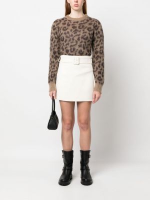 Leopardí svetr s potiskem P.a.r.o.s.h. hnědý