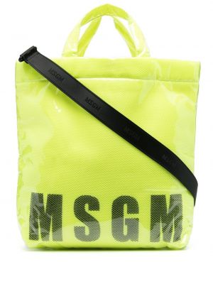 Шопинг чанта с принт Msgm зелено