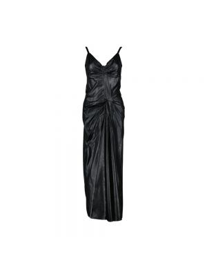 Sukienka długa z dekoltem w serek Maison Margiela czarna