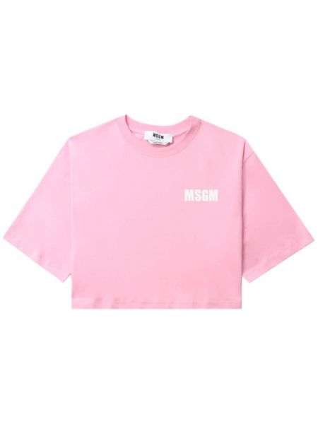 Тениска с принт Msgm розово