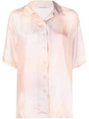 Копринена риза Acne Studios розово