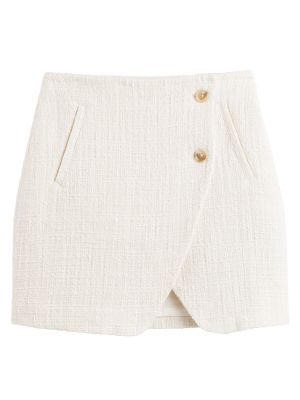 Mini falda de tweed La Redoute Collections blanco