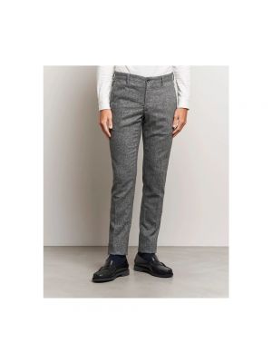 Pantalones chinos de lana de seda slim fit Incotex gris
