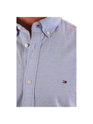 Camisa de algodón Tommy Hilfiger azul