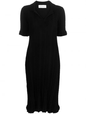 Плетена миди рокля с v-образно деколте Viktor & Rolf черно
