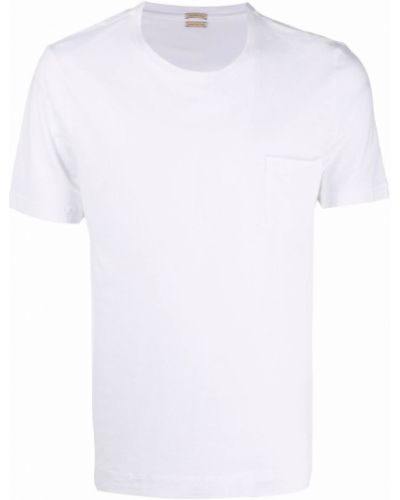 Bombažna majica z žepi Massimo Alba bela