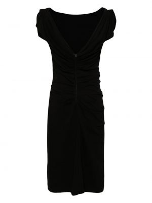 Sukienka midi z dżerseju drapowana Dries Van Noten czarna