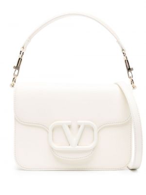 Δερμάτινη τσάντα ώμου Valentino Garavani λευκό