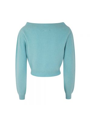 Sweter z okrągłym dekoltem Semicouture niebieski