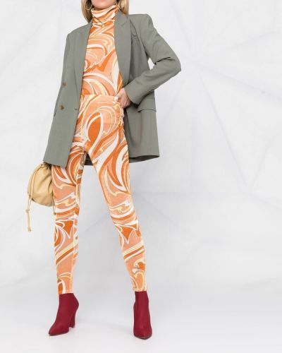 Top con estampado con estampado abstracto Emilio Pucci naranja