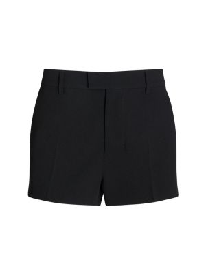 Pantalones cortos de lana de crepé Ami Paris negro