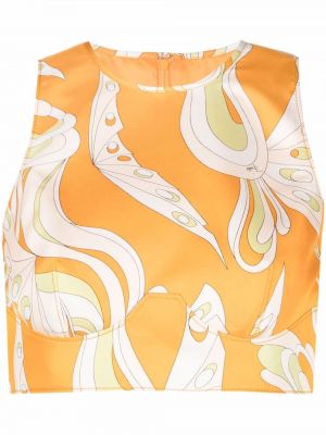 Trykt crop top Pucci oransje