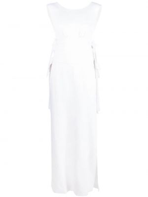 Вечерна рокля с панделка Msgm бяло