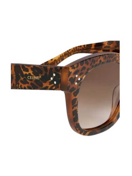 Gafas de sol con lunares con estampado leopardo Celine marrón