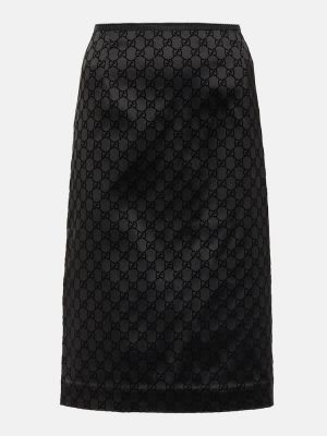 Svilena svilena suknja Gucci crna