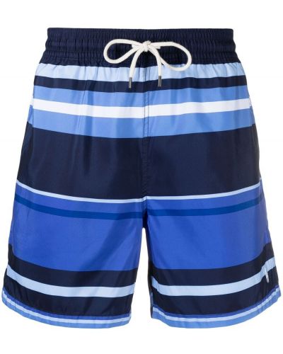 Shorts à rayures à rayures Polo Ralph Lauren bleu