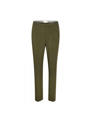 Spodnie slim fit Part Two zielone