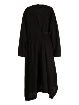 Robe mi-longue en laine asymétrique Ziggy Chen marron