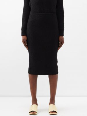 Твидовая юбка-карандаш с эластичной талией Bottega Veneta черный