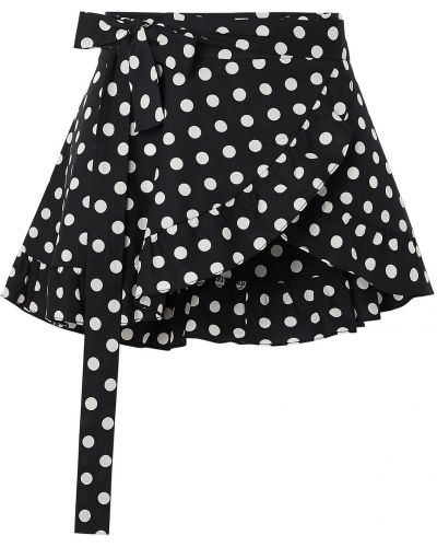 Černé puntíkaté mini sukně bavlněné Caroline Constas