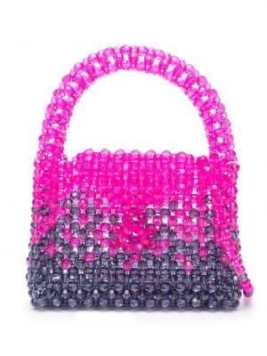 Borsa shopper con perline Germanier rosa