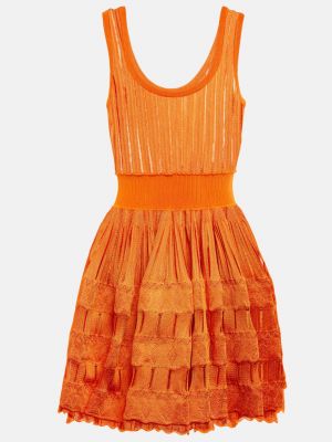 Платье мини Alaïa оранжевое