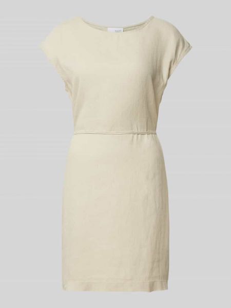 Biała sukienka mini w jednolitym kolorze Mazine