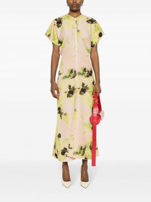 Midi šaty s potiskem s abstraktním vzorem Victoria Beckham