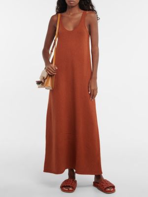 Sukienka midi z kaszmiru Chloã© pomarańczowa